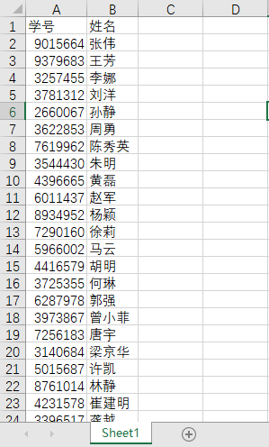 Excel 文件内容
